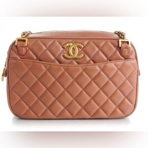 Chanel Lambskin Quilted Medium CC Crown Camera Case